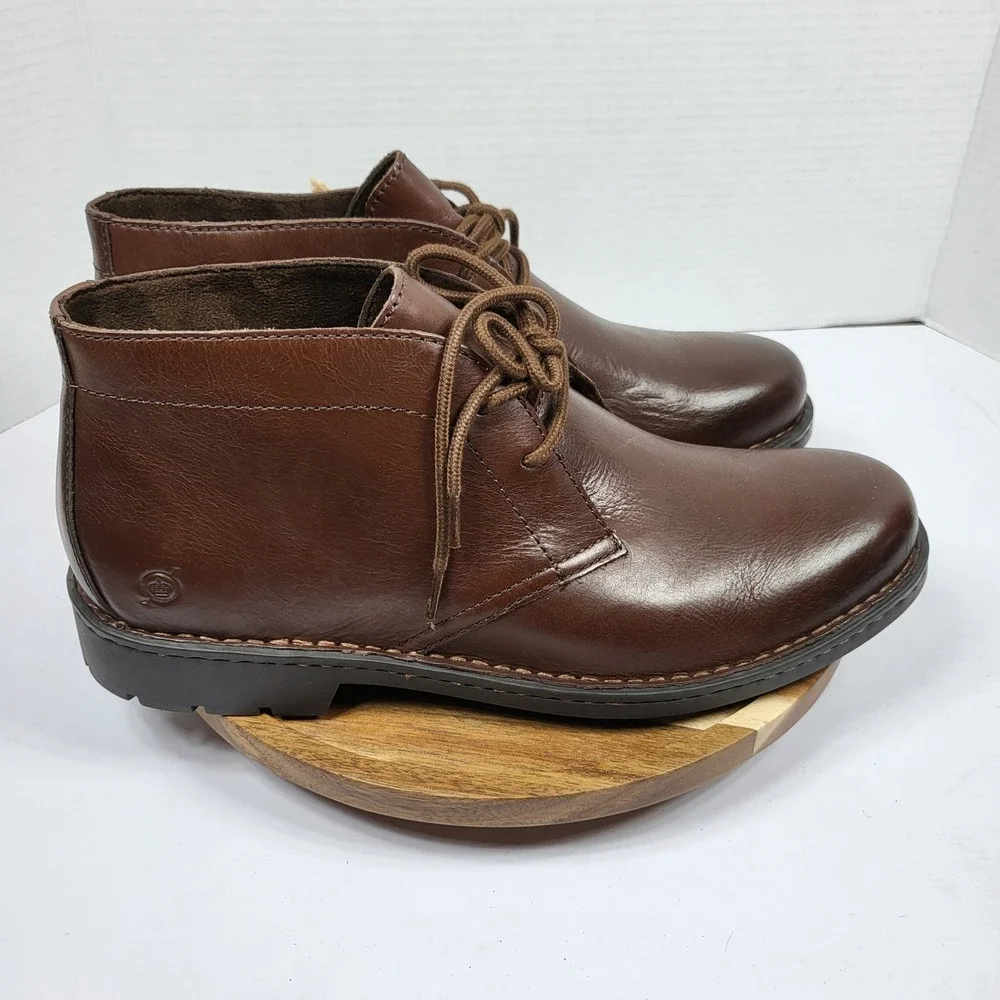 Born Men's Lincoln Brown Leather Handcrafted Chukka Boots Size 11